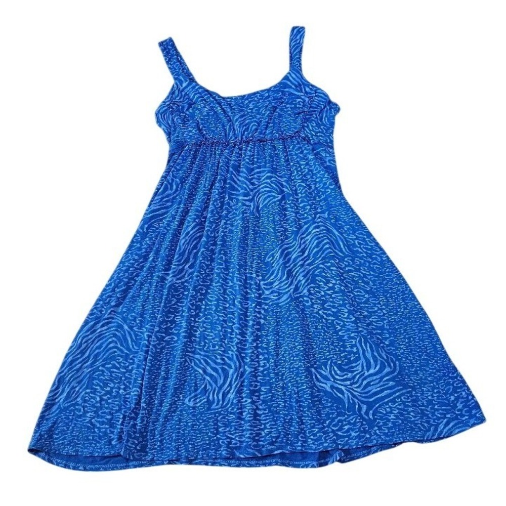 Fresh Produce Blue Animal Print Empire Waist Sundress XL Midi Dress Sleeveless